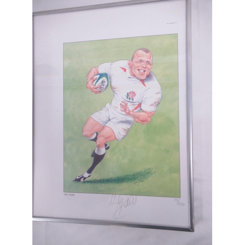 944 - 8 John Ireland Rugby signed and Limited Edition prints of Mike Tindall, Ben Cohen, Lawrence Dallagli... 