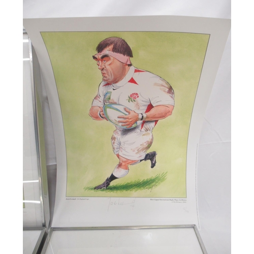 944 - 8 John Ireland Rugby signed and Limited Edition prints of Mike Tindall, Ben Cohen, Lawrence Dallagli... 