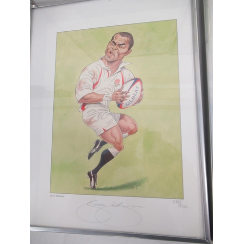 944 - 8 John Ireland Rugby signed and Limited Edition prints of Mike Tindall, Ben Cohen, Lawrence Dallagli... 