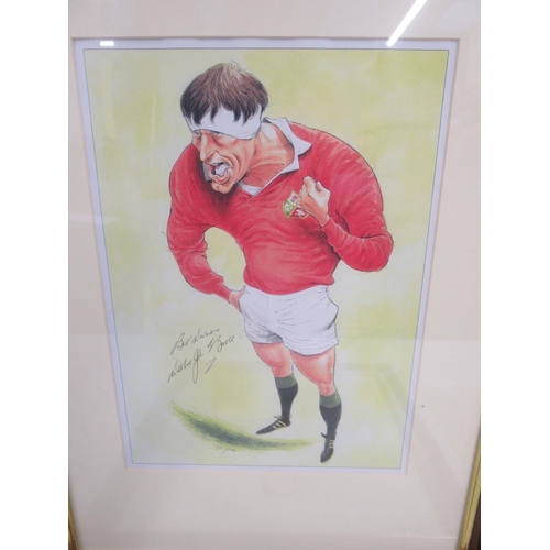 945 - 4 John Ireland signed Rugby prints of JPR Williams, Willie John McBride, Rory Underwood and Jason Le... 