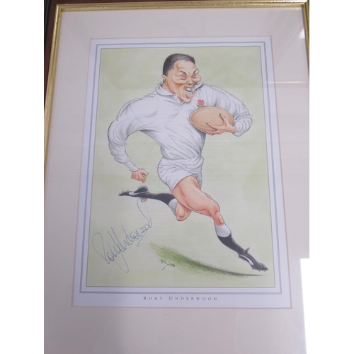 945 - 4 John Ireland signed Rugby prints of JPR Williams, Willie John McBride, Rory Underwood and Jason Le... 