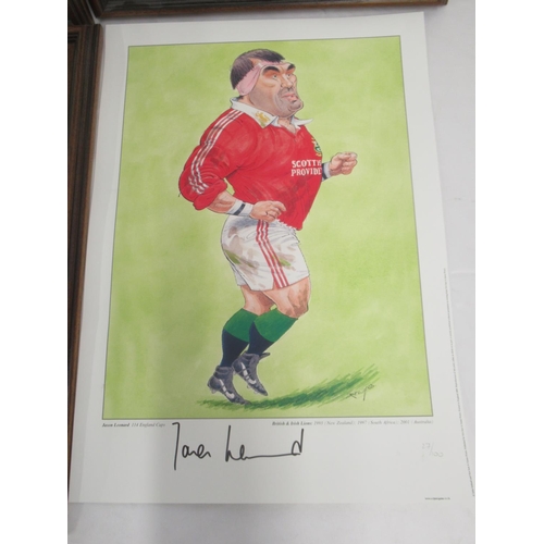 945 - 4 John Ireland signed Rugby prints of JPR Williams, Willie John McBride, Rory Underwood and Jason Le... 