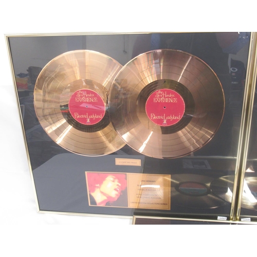 933 - 3 Framed Limited Edition Collectors Series x2 Gold Sales Award montages for Jimi Hendrix Electric La... 