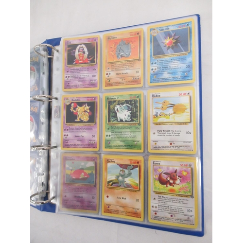 299 - Folder of Pokémon trading cards, approx. 245, some being duplicates of the same card, inc. a 1999 Ch... 