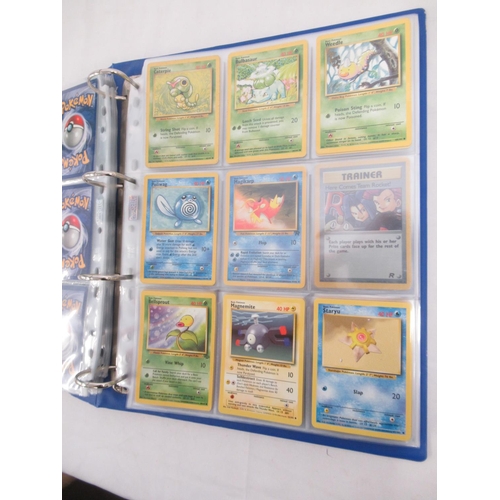 299 - Folder of Pokémon trading cards, approx. 245, some being duplicates of the same card, inc. a 1999 Ch... 