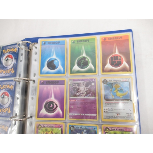 299 - Folder of Pokémon trading cards, approx. 245, some being duplicates of the same card, inc. a 1999 Ch... 