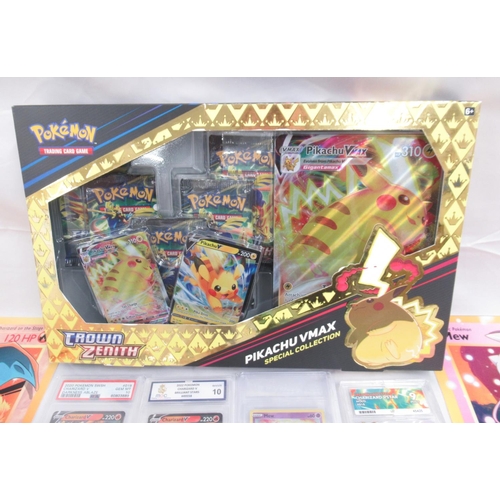 300 - Pokémon - Crown Zenith Pikachu VMax Special Collection box set, MGC 2022 Pokémon Charizard V Brillia... 