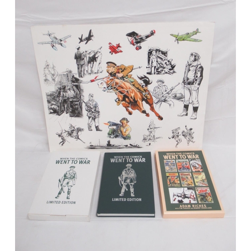 305 - When The Comics Went To War artwork, 64cm x 51cm by Barrie Mitchell and its Limited Edition hardback... 