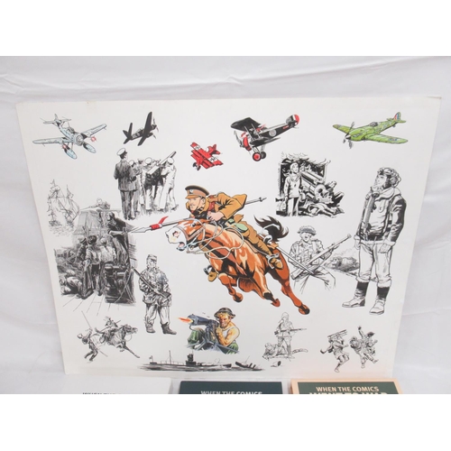 305 - When The Comics Went To War artwork, 64cm x 51cm by Barrie Mitchell and its Limited Edition hardback... 