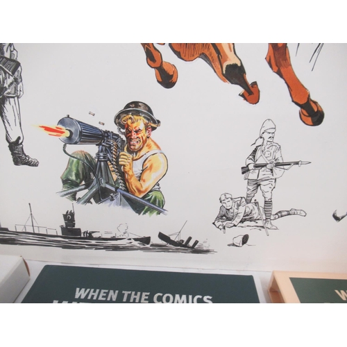 305 - When The Comics Went To War artwork, 64cm x 51cm by Barrie Mitchell and its Limited Edition hardback... 