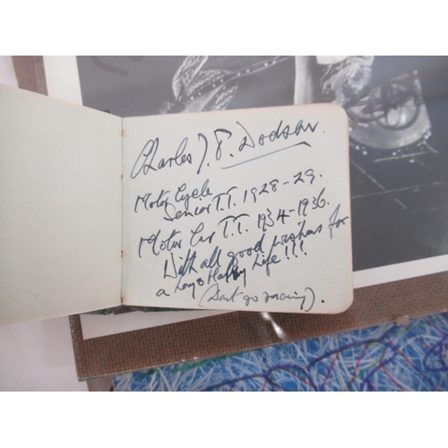 858 - Scrap book cont. assorted newspaper cuttings of musicians and bands with some signatures, a signed J... 