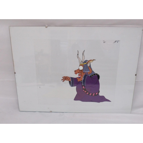 302 - Unknown and unnamed animation cell of a pig magician, 40cm x 30cm