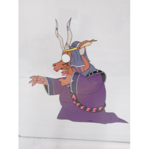 302 - Unknown and unnamed animation cell of a pig magician, 40cm x 30cm