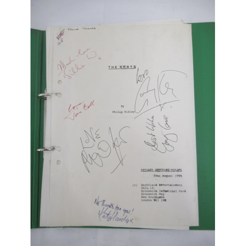 860 - The Krays by Philip Ridley movie script, title page signed by Gary Kemp, Billie Whitelaw, Tom Ball, ... 