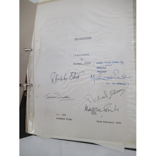 862 - The Missionary by Michael Palin screenplay signed by Maggie Smith, Michael Hordern, Janine Duitski, ... 