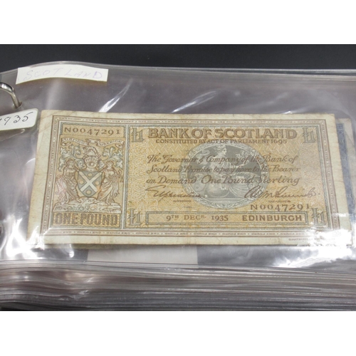 791 - Folder cont. assorted collection of Scottish, Irish and other bank notes,