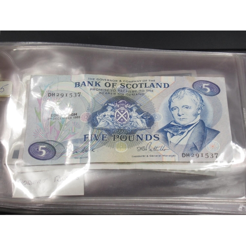 791 - Folder cont. assorted collection of Scottish, Irish and other bank notes,