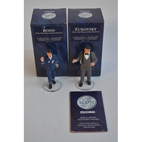 210 - Five boxed pre-painted metal James Bond Corgi Icon Figure models in 1/24 scale to include James Bond... 