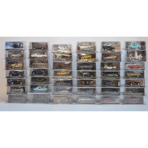 211 - Seventy nine cased 1/43 scale diecast James Bond vehicle models from GE Fabbri to include Moon Buggy... 