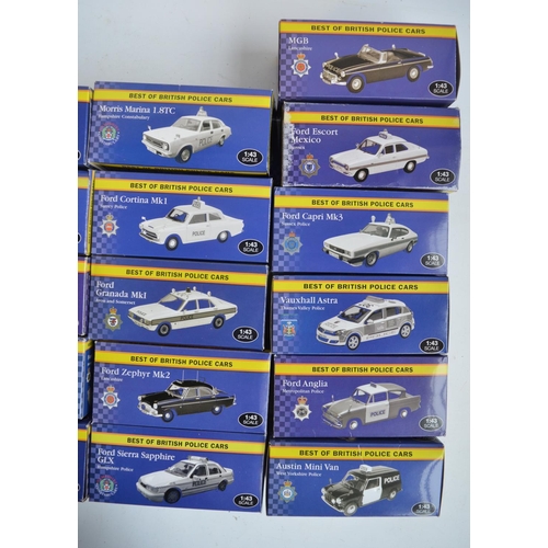 212 - Collection of twenty six boxed 1/43 scale previously displayed British Police Car diecast models fro... 