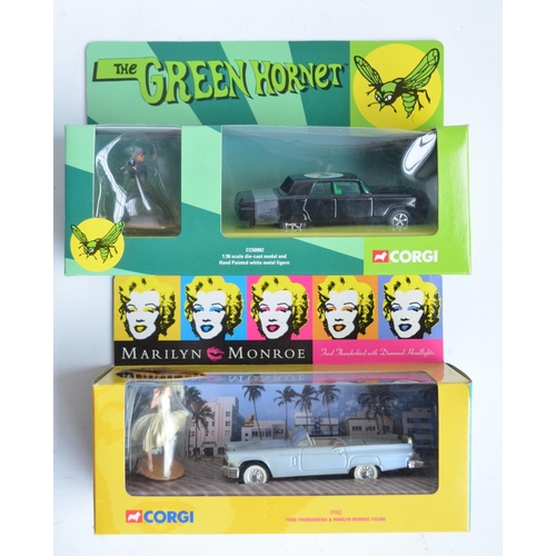 214 - Nine boxed film, television, music and celebrity themed diecast model car sets from Corgi, most with... 