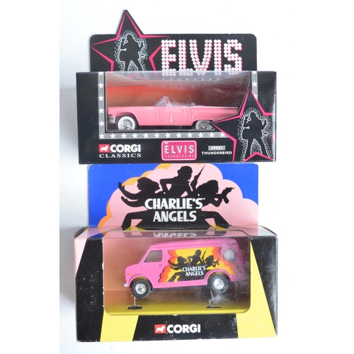 214 - Nine boxed film, television, music and celebrity themed diecast model car sets from Corgi, most with... 