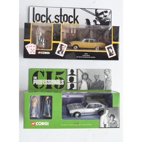 215 - Nine boxed British film themed diecast model car sets from Corgi, 3 with figures to include 2x 96012... 