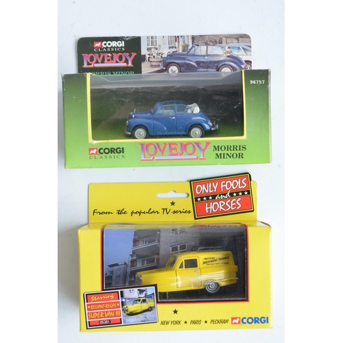 217 - Six boxed British television themed diecast model car sets  from Corgi to include Only Fools And Hor... 