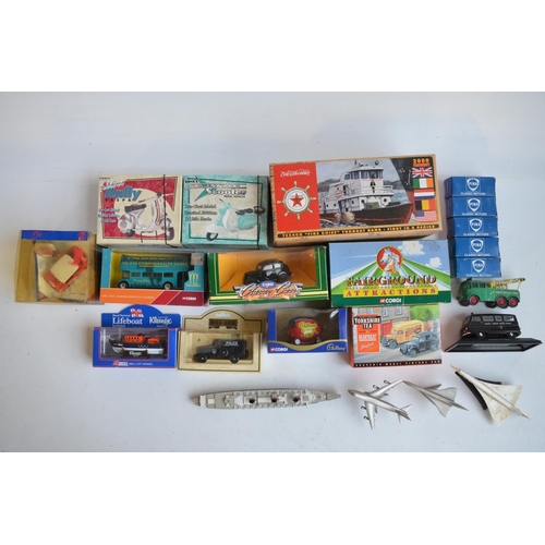 218 - Mixed lot of diecast models and board games to include Corgi  limited edition CC20103 Fowler Showman... 