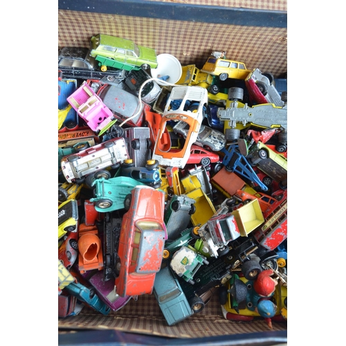 223 - Suitcase containing a large number of mostly vintage diecast model vehicles to include Lesney, Match... 