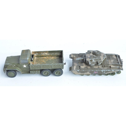 223A - Small collection of playworn diecast model vehicles to include a Lone Star tractor, Dinky 969 TV mas... 