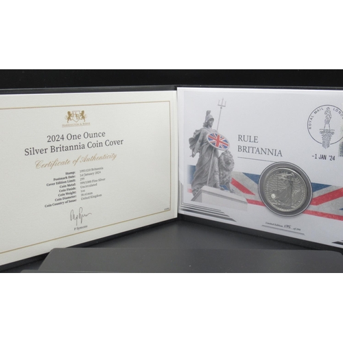 805 - Harrington & Byrne 2023 Queen Elizabeth II Memorial Struck-on-the-Day Silver Proof One Laurel Coin C... 