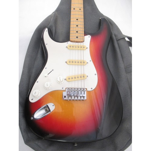 921 - Yamato left handed electric guitar, with grey guitar carry case