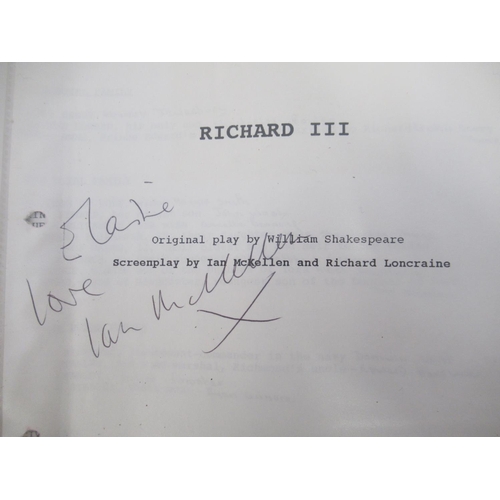 863 - Folder cont. scene running orders and scripts for Richard III (1995 film adaptation) with title page... 