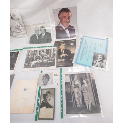 867 - Mixed collection of signed photos to inc. Tony Blair, Leslie Philips, Bruce Forsyth, John Cleese, Hu... 