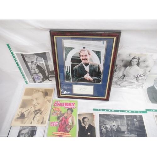 867 - Mixed collection of signed photos to inc. Tony Blair, Leslie Philips, Bruce Forsyth, John Cleese, Hu... 