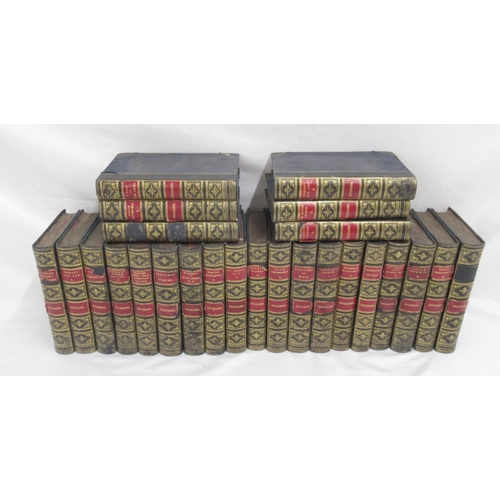 902 - Collection of 25 volumes of Charles Dickens works, published by Chapman & Hall, half-leather binding... 