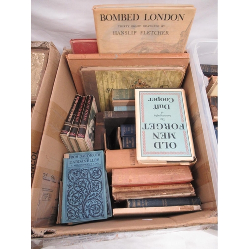 911 - Assorted collection of c20th and some c19th books, in various states in 3 boxes