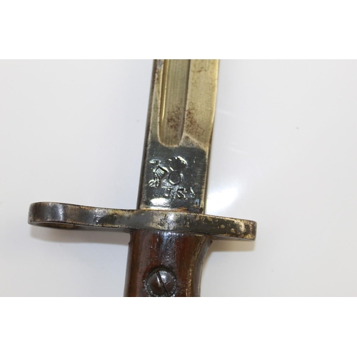 1086 - 1911 US Army Bayonet complete with original leather scabbard.