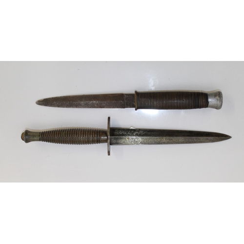 1089 - Fairbairn-Sykes fighting knife (unmarked). Wire-handled dagger.