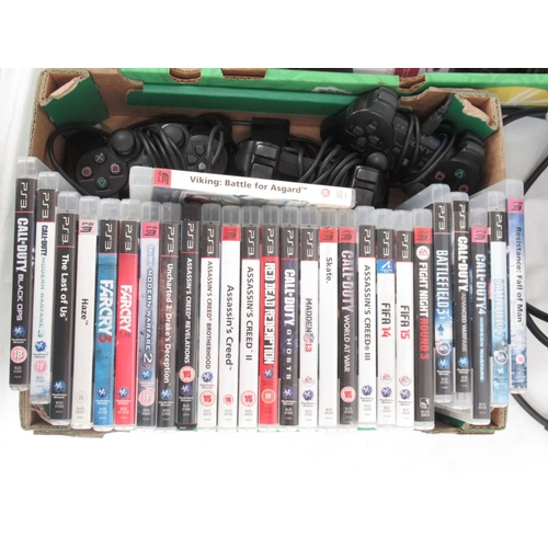 297 - 3 PS3 consoles, 4 controllers and 27 PS3 games