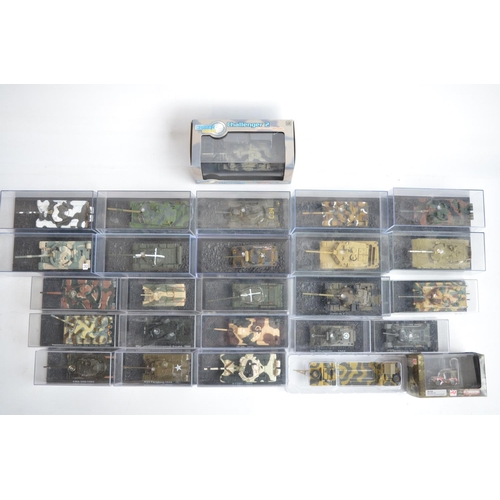 237 - Collection of 1/72 scale diecast WWII to modern armour models to include 23 DeAgostini examples (no ... 