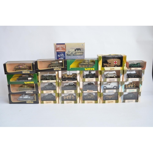 238 - Collection of 24 boxed diecast military vehicles from Verem (tanks with working metal tracks), Victo... 