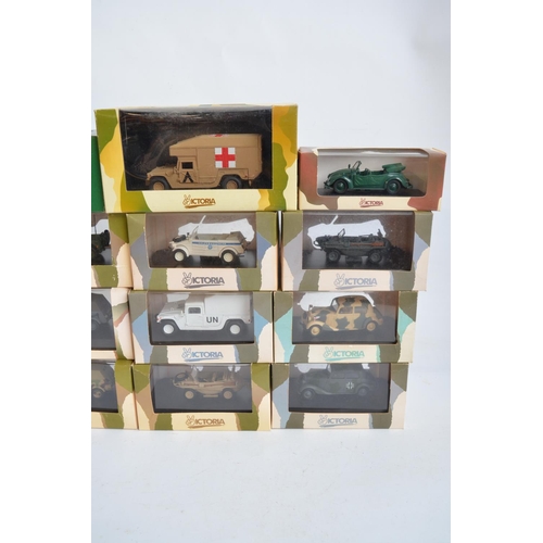 238 - Collection of 24 boxed diecast military vehicles from Verem (tanks with working metal tracks), Victo... 