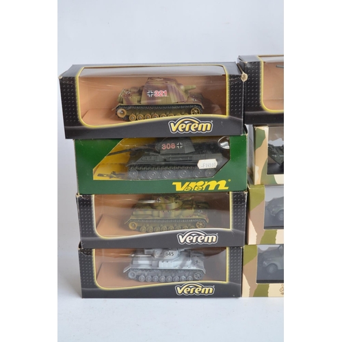 238 - Collection of 24 boxed diecast military vehicles from Verem (tanks with working metal tracks), Victo... 