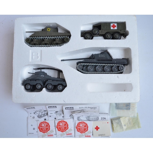 240 - Collection of diecast armour models from Solido to include 11 boxed single vehicle sets, WWII and po... 