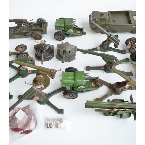 245 - Collection of vintage mostly metal large scale military models, many by Astra to include searchlight... 