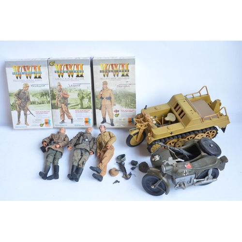 247 - Three 1/6 scale German WWII action figures from Dragon with 3 boxes (please note 1 figure does not m... 