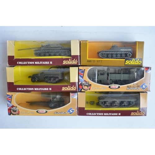 240 - Collection of diecast armour models from Solido to include 11 boxed single vehicle sets, WWII and po... 