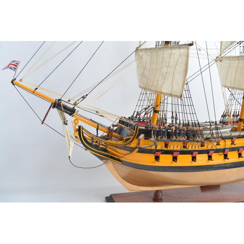 257 - Very well built wood plank on frame static model of HMS Agamemnon, approx dimensions L92xW26xH75cm. ... 